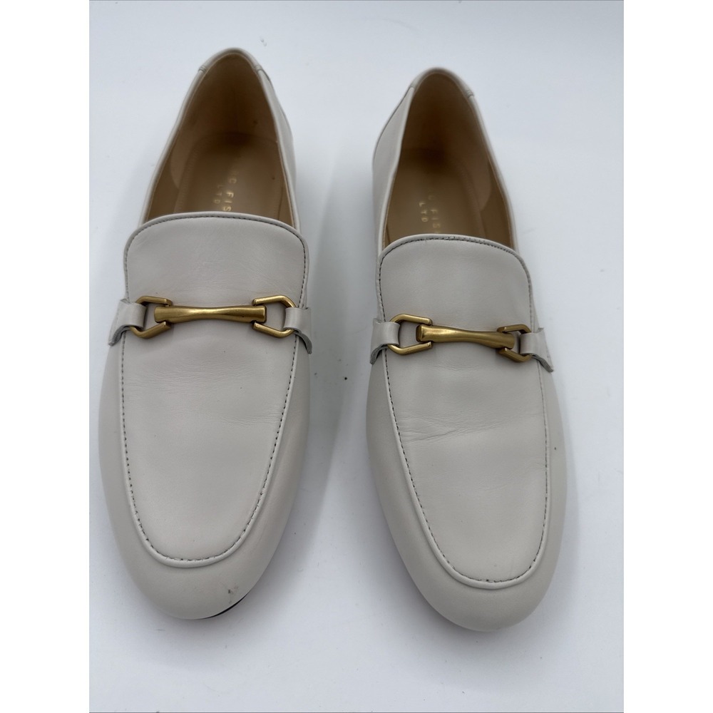 Marc Fisher LTD Women's Bleek Dress Loafers Size 11M Ivory Leather Flats Comfy